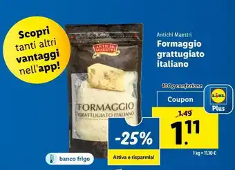 Lidl Formaggio grattugiato italiano offerta