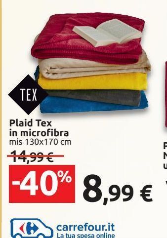 Carrefour Market Plaid tex in microfibra offerta