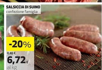Ipercoop Salsiccia di suino offerta
