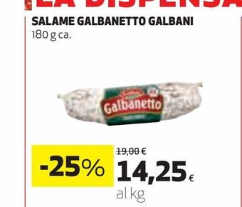 Ipercoop Salame galbanetto galbani offerta