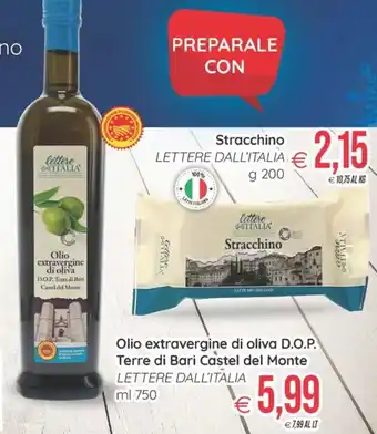 MD Discount Lettere Dall'Italia Olio extravergine di oliva D.O.P. Terre di Bari Castel del Monte 750 ml offerta