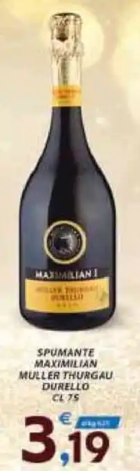 Vivo Supermercati Spumante Maximilian Muller Thurgau Durello 75 cl offerta