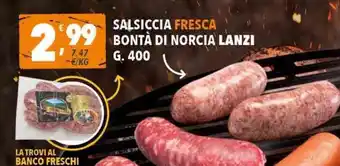 Salsiccia Fresca Bontá Di Norcia Lanzi 400g