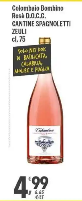 Cantine Spagnoletti Colombaio Bombino Rosè D.O.C.G 75cl
