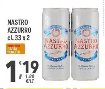 Supermercati Dok Nastro Azzurro 33x2cl offerta
