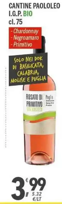 Cantine Paololeo I.G,P Bio 75cl
