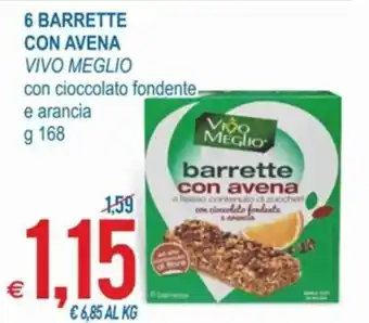 MD Discount Vivo Meglio 6 Barrette con Avena 168 g offerta