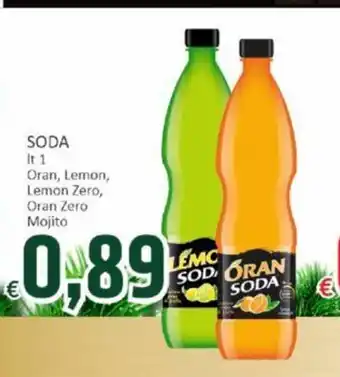 Paghi Poco Soda 1 lt Oran, Lemon, Lemon Zero, Oran Zero Mojito offerta
