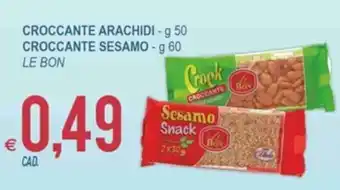 MD Discount Le Bon Croccante Arachidi 50 g/ Croccante Sesamo 60 g offerta