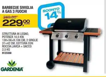 Bricofer Barbecue Siviglia A gas 3 Fuochi offerta