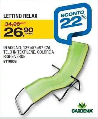 Lettino Relax 137x57x97cm