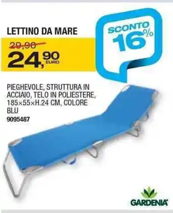 Bricofer Lettino Da Mare 185x55xH.24cm offerta