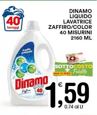 Dinamo Liquido Lavatrice Zaffiro/Color 40 Misurini 2160ml