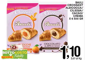 Bauli Croissant Albicocca/Ciliegia/Cacao/Crema x 6 300gr