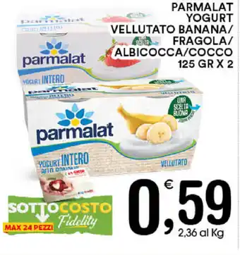 Gecop Parmalat Yogurt Vellutato Banana/Fragola/Albicocca/Cocco 125gr x 2 offerta