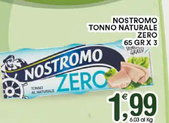 Nostromo Tonno Naturale Zero 65gr x 3