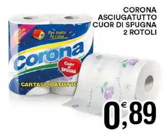 Corona Asciugatutto Cuor di Spugna 2 Rotoli