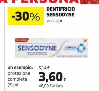 Coop Dentifricio sensodyne offerta