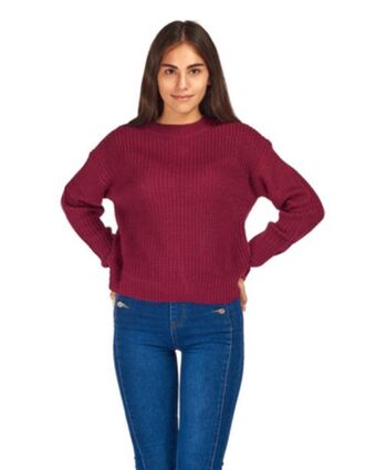 Globo Moda Jacqueline de yong - maglione donna a girocollo wine offerta