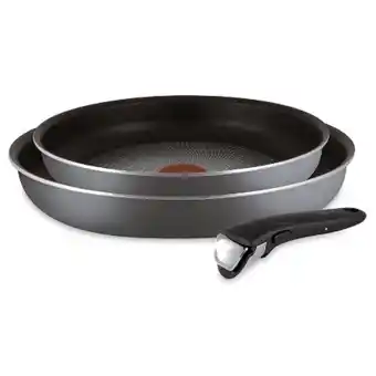 Lagostina batteria 3pz igenio essential con 2 padelle antiaderenti ø 24, 28 cm e manico removibile