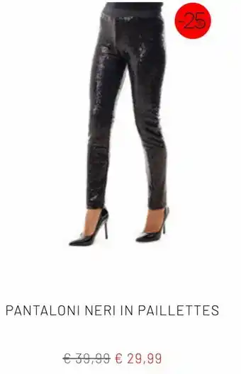 Pantaloni neri in paillettes