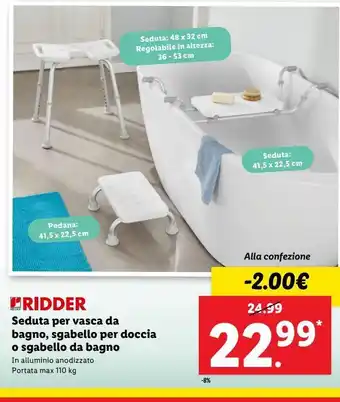 Lidl Seduta per vasca da bagno, sgabello per doccia o sgabello da bagna offerta