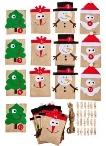 Calendario dell'avvento con mollette