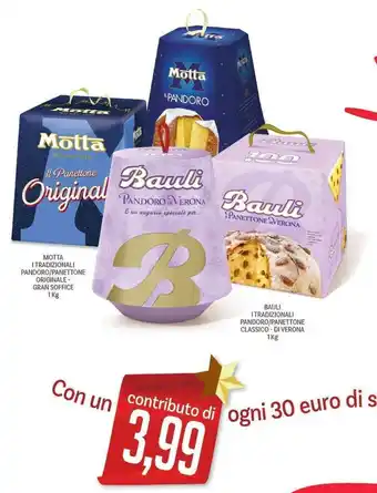 Supermercati Piccolo Motta I Tradizionali Pandoro/Panettone Originale - Gran Soffice 1 kg offerta