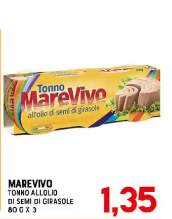 Gran Risparmio Marevivo Tonno All'Olio di Semi di Girasole 80g x 3 offerta
