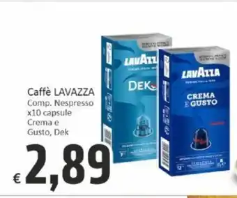 Paghi Poco Caffè Lavazza Comp. Nespresso x 10 capsule Crema e Gusto, Dek offerta