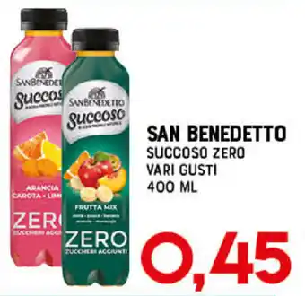 Gran Risparmio San Benedetto Succoso Zero Vari Gusti 400ml offerta