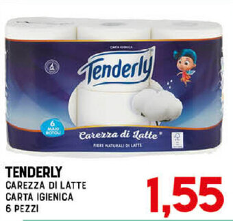 Gran Risparmio Tenderly Carezza di Latte Carta Igienica 6 Pezzi offerta