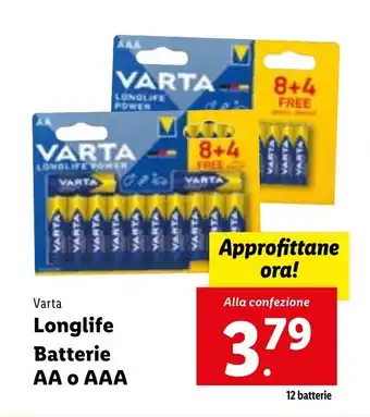 Varta Longlife Batterie AA o AAA