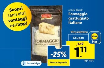 Lidl Antichi Maestri Formaggio grattugiato italiano 100 g offerta