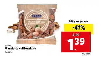 Lidl Belbake Mandorle californiane 200 g offerta