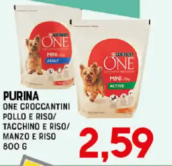 Purina One Croccantini Pollo E Riso/Tacchino E Riso Manzo E Riso 800g