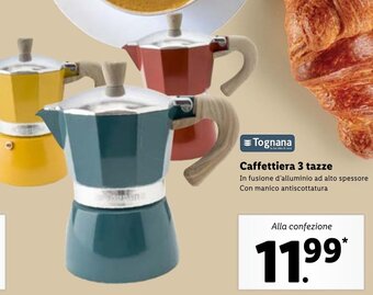 Lidl Tognana Caffettiera 3 tazze offerta