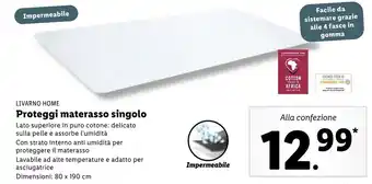 Lidl Livarno Home Proteggi materasso singolo 80 x 190 cm offerta
