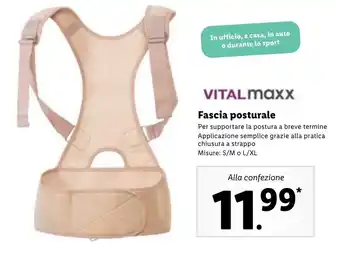 Lidl Vital maxx Fascia posturale S/M o L/XL offerta