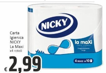 Paghi Poco Carta Igienica Nicky La Maxi x4 rotoli offerta