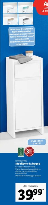 Lidl Livarno Home Mobiletto da bagno offerta