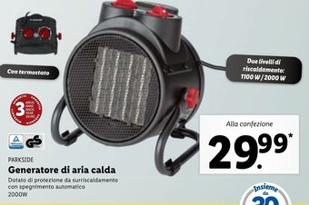 Lidl Parkside Generatore di aria calda offerta