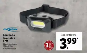 Lidl Ansmann Lampada frotale a LED offerta