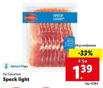Lidl Dal Salumiere Speck light 80 g offerta
