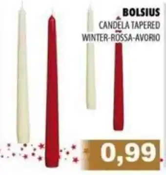 Bolsius Candela tapered winter-rossa-avorio