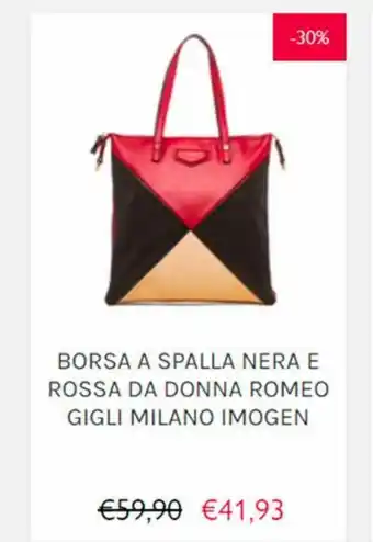 Borse a spalla nera e rossa da donna romeo gigli milano imogen