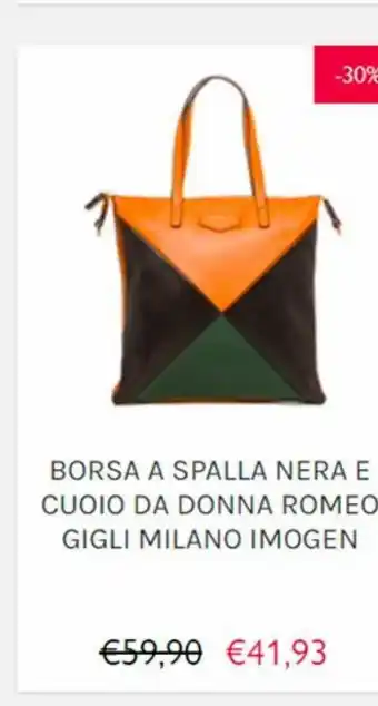 PittaRosso Borse a spalla nera e cuoio da donna romeo gigli milano imogen offerta