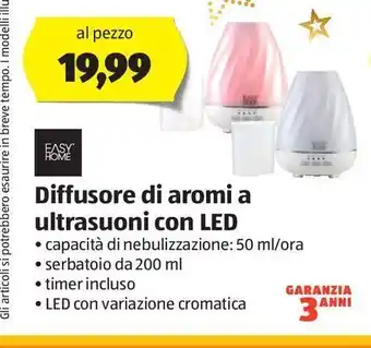 ALDI Diffusore di aromi a ultrasuoni con led offerta