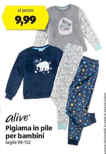 ALDI Pigiama in pile per bambini offerta