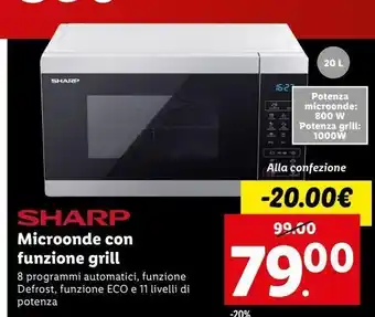 Lidl Microonde con funzione grill offerta